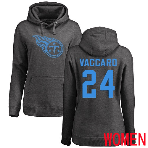Tennessee Titans Ash Women Kenny Vaccaro One Color NFL Football 24 Pullover Hoodie Sweatshirts